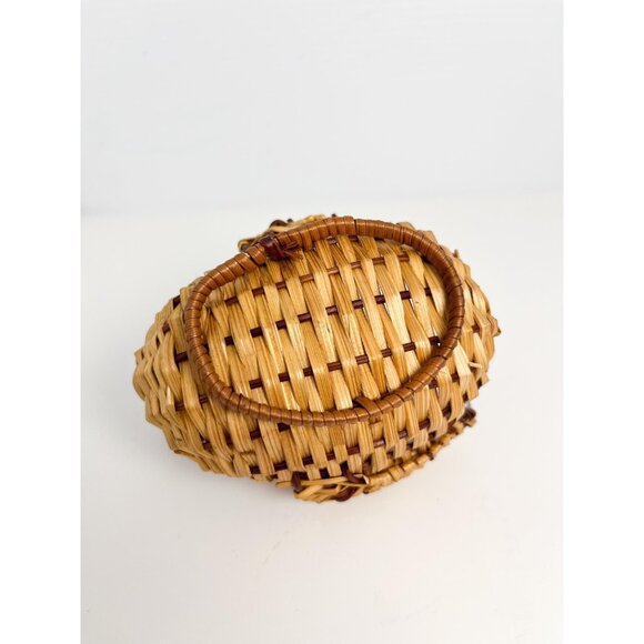 Vintage 90s mini wicker duck basket - Picture 8 of 9